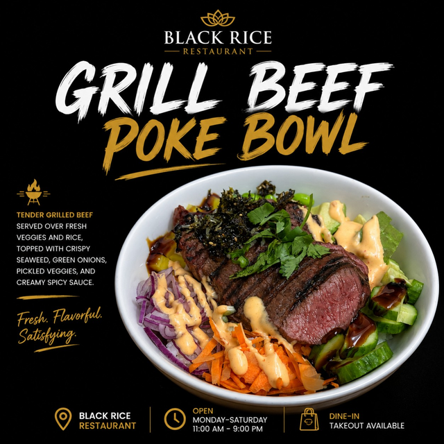 Grill Beef Poke Bowl.