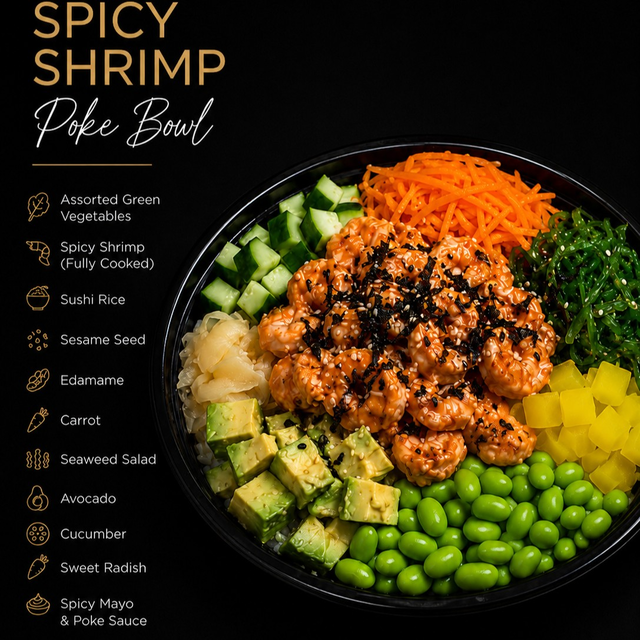 Spicy Shrimp Poke Bowl.
