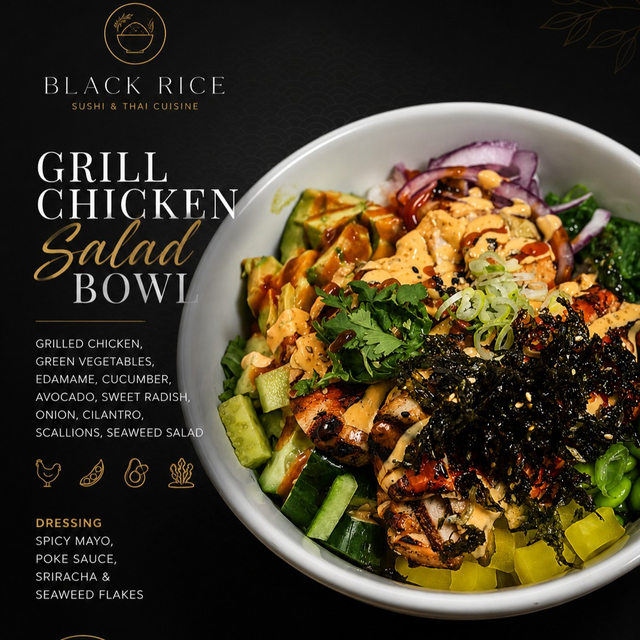 Grill Chicken Poke Bowl.