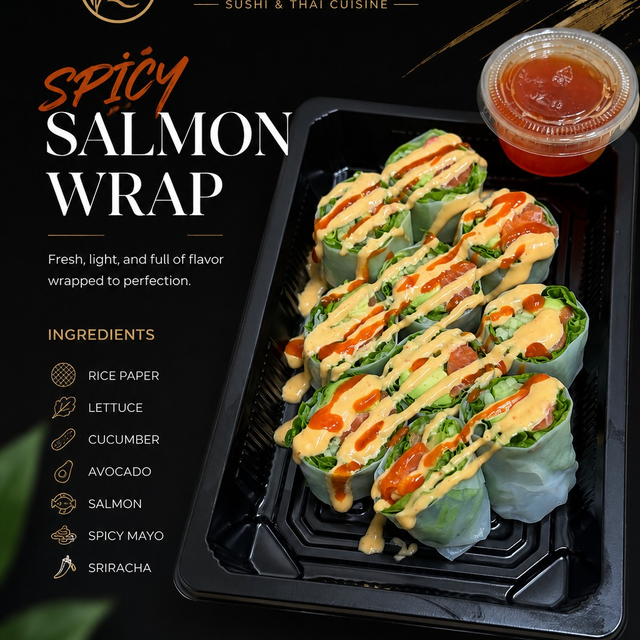 Spicy Salmon Wrap.